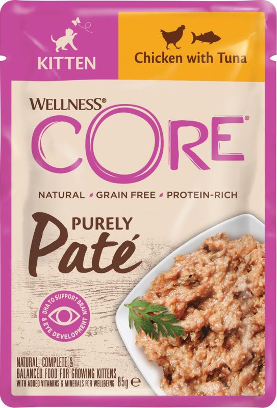 Wellness CORE Purely Paté Kitten Kylling & Tunfisk 85g