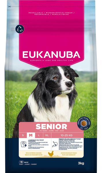 Hovedbilde Eukanuba Senior Middels Rase Kylling 3kg