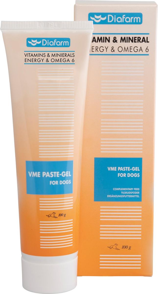 Diafarm vitamin-/mineral-/energipasta-gel til hunder
