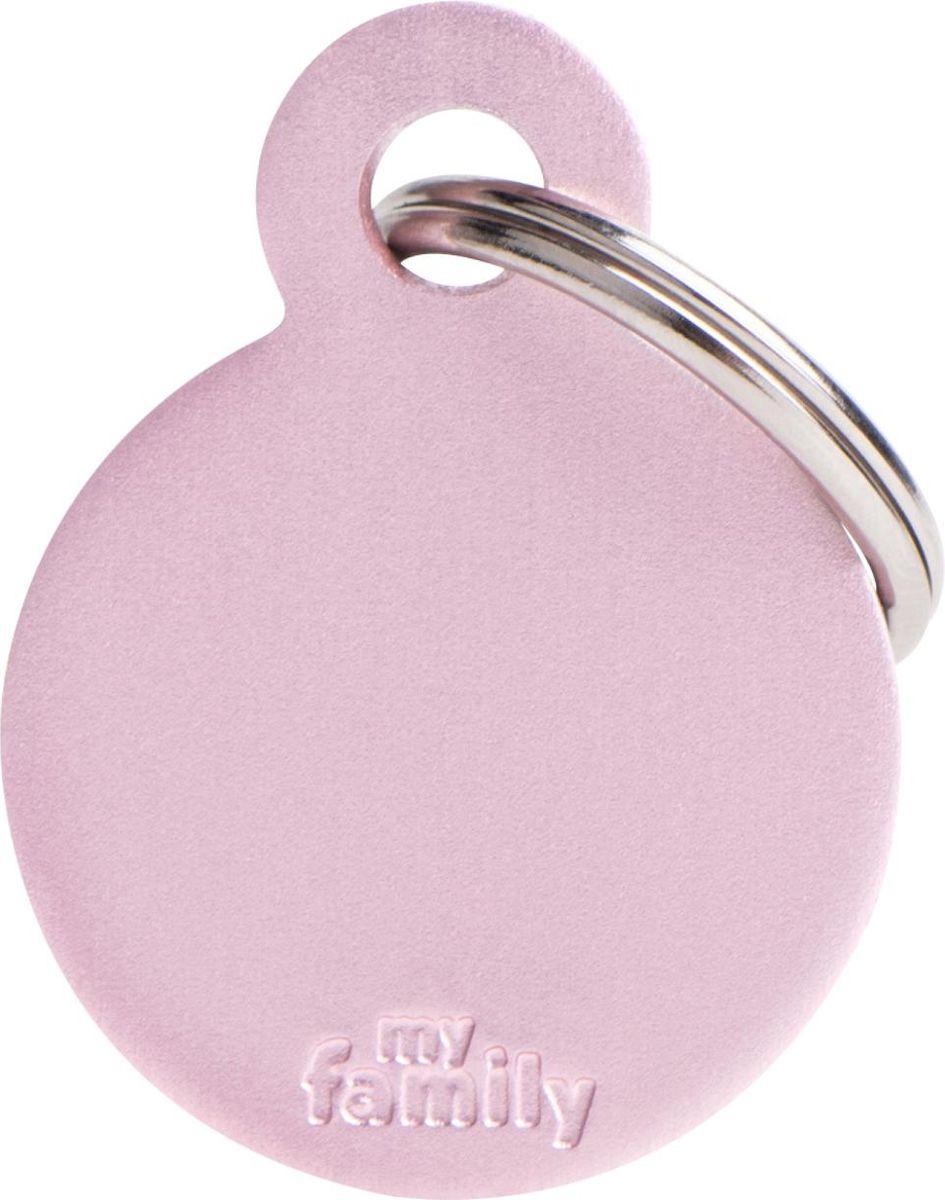 Liten rund rosa i aluminium