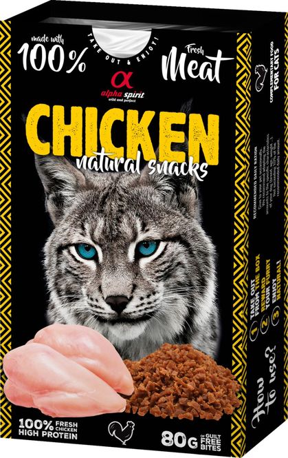 Hovedbilde Alpha Spirit Naturals Chicken 80g | Kornfri Kattesnacks