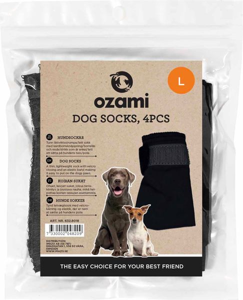 Hovedbilde LANGDISTANSESOKKE FOR HUND 4 ST L SORT