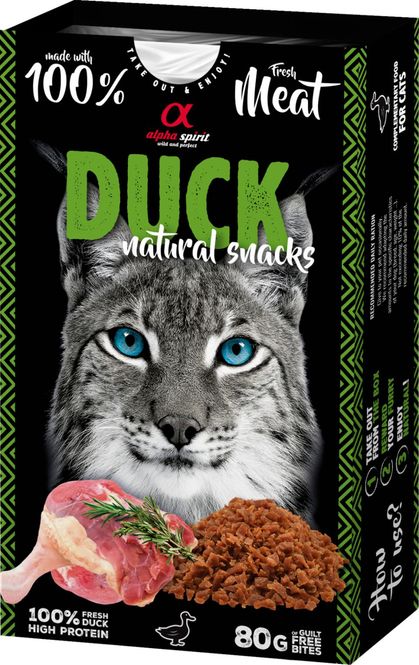 Hovedbilde Alpha Spirit Naturals Duck 80g | Kornfri Kattesnacks