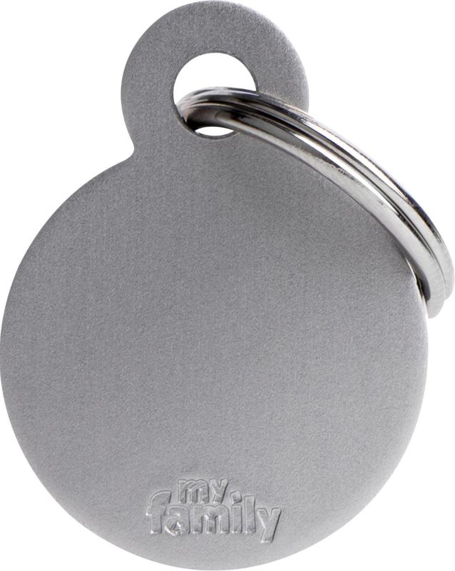 Liten rund grå i aluminium