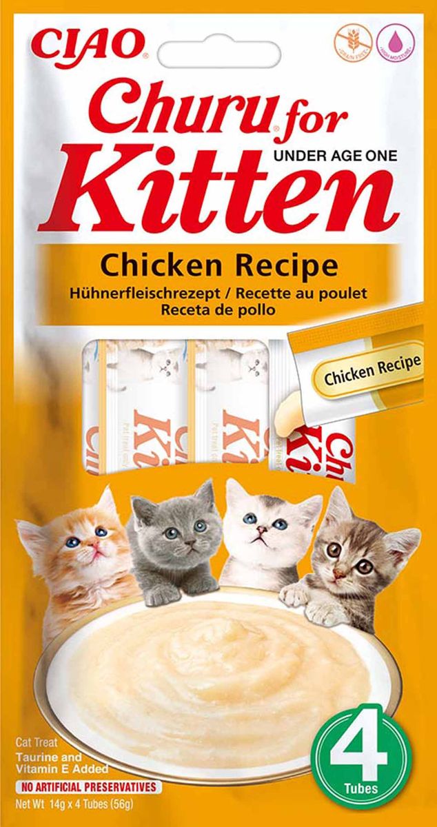 Churu Kitten Kylling 4x14g – Kremet Godbit til Kattunge