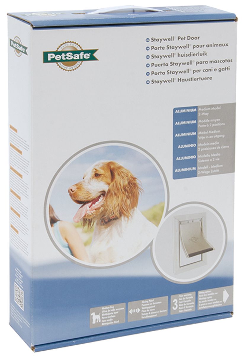 Staywell Hundedør Aluminium Medium 620 Hvit