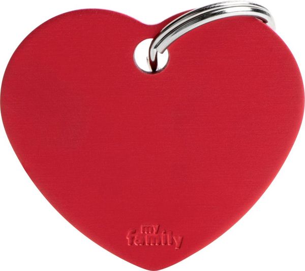 Hovedbilde MyFamily Basic ID-brikke Hjerte Stor - Rød