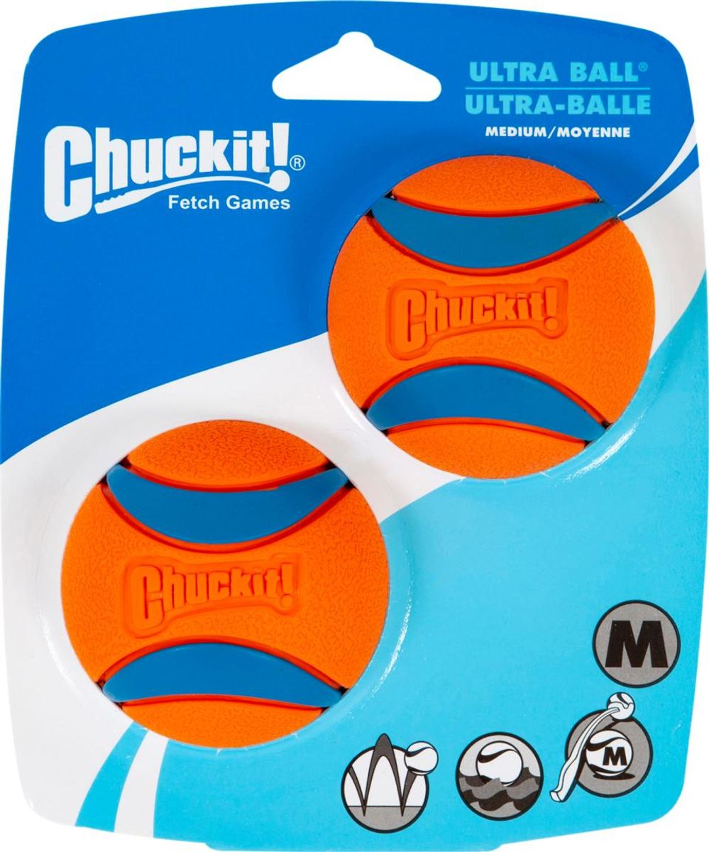 Chuckit! Ultra Ball Medium, 2-pakning - Oransje/Blå