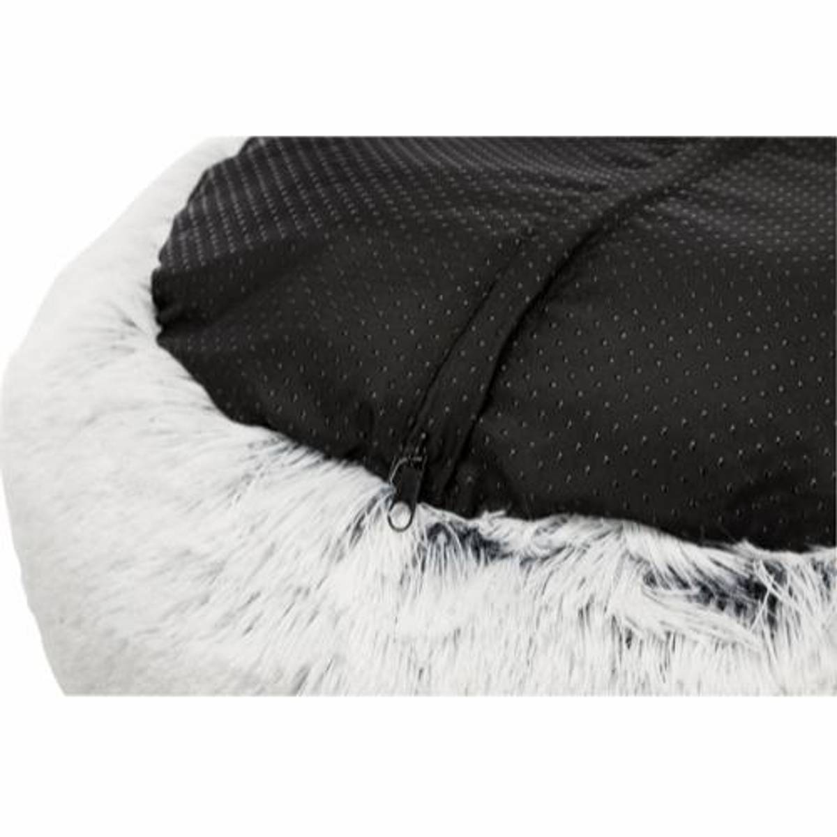 Trixie Harvey Rund Hundeseng Ø50 cm | Hvit/Sort Plysj
