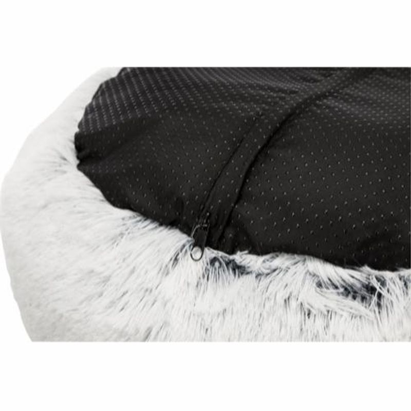 Trixie Harvey Rund Hundeseng Ø50 cm | Hvit/Sort Plysj