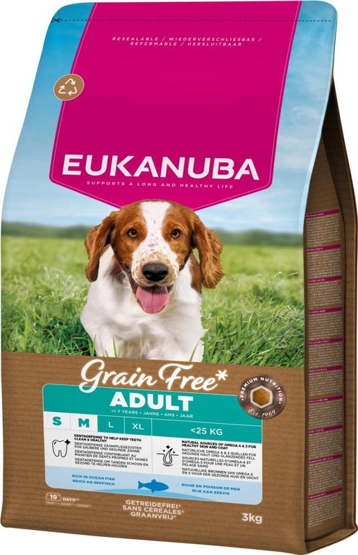 Eukanuba Small/Medium Grain Free Havfisk 3kg | Kornfritt