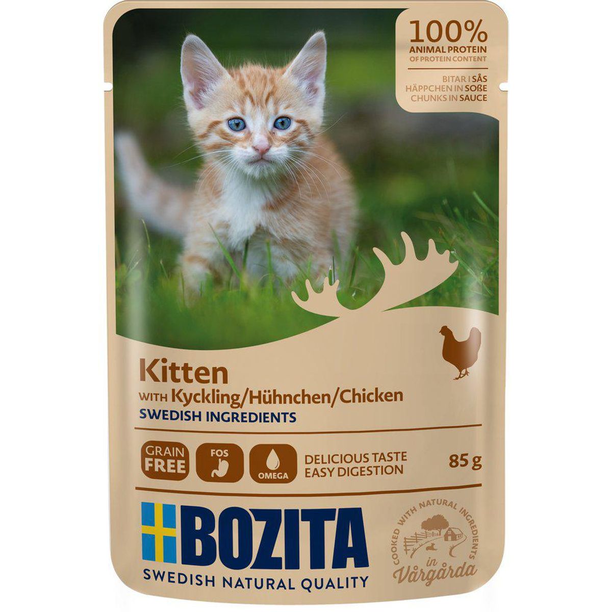 BOZITA Feline Kitten Kyckling I Saus Pouch 85gr