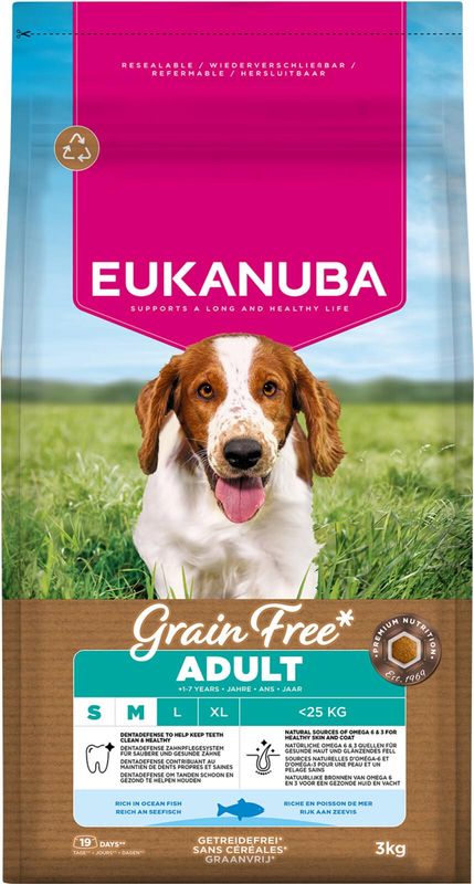 Eukanuba Small/Medium Grain Free Havfisk 3kg | Kornfritt