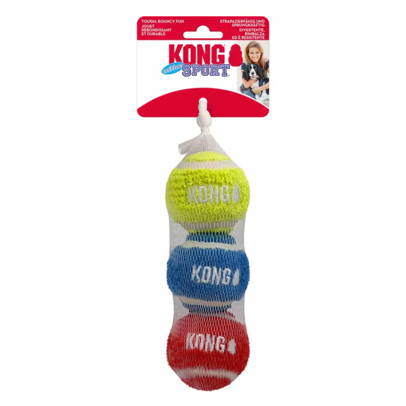 KONG Sport Softies Ball M - 3-pack Mix - Ø 6,5cm