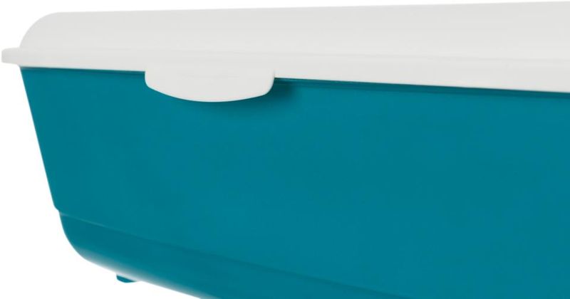 Trixie Classic Kattebakke m/ Kant 37x47cm | Petrol/Hvit