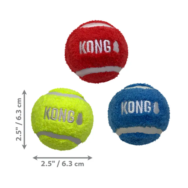 KONG Sport Softies Ball M - 3-pack Mix - Ø 6,5cm