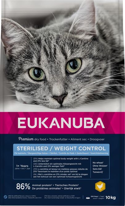 Hovedbilde EUKANUBA Cat Adult Sterilised / Weight Control – Kylling ( 10kg ...