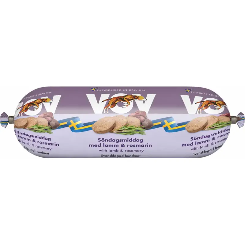 Vov Søndagsmiddag Lam & Rosmarin 550g | Svensk Hundefôr