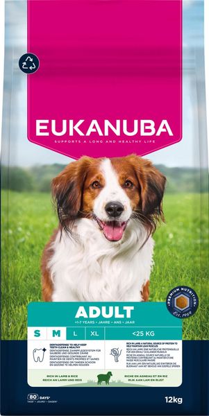 Hovedbilde EUKANUBA Adult Small/Medium Breed Lam & Ris  ( 12 ...